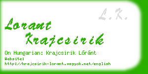 lorant krajcsirik business card