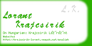 lorant krajcsirik business card